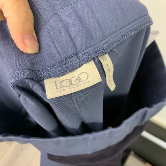 Logo By Lori Goldstein Colorblock Stripe Periwinkle Leggings Size XS - Picture 4 of 5